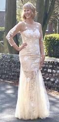 Mermaid Sleeved Champagne Dress SALE